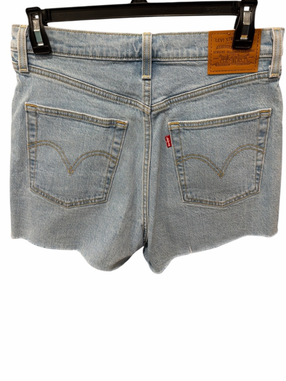 Levi’s Ribcage Shorts Sz 29 | Ultra High Rise Light Wash Distressed Denim - Picture 3 of 9